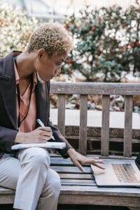 goal setting black girl working