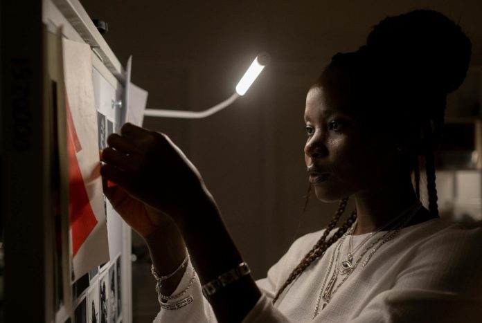 fashion designer working on project